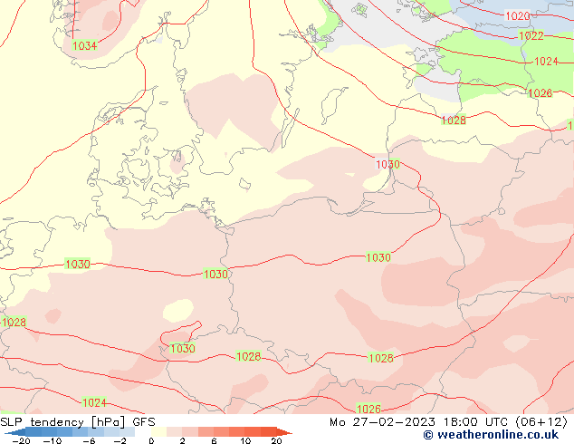 tendencja GFS pon. 27.02.2023 18 UTC