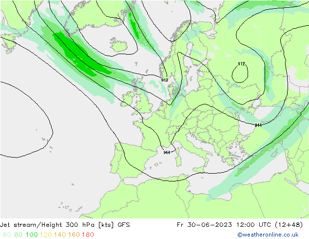 Prąd strumieniowy GFS pt. 30.06.2023 12 UTC